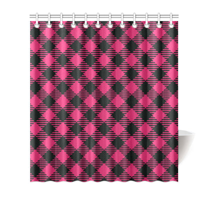 Buffalo check Pink Pattern Print Design 01 Shower Curtain