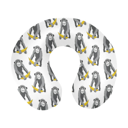 Chimpanzee Pattern Print Design 05 U-Shaped Travel Neck Pillow