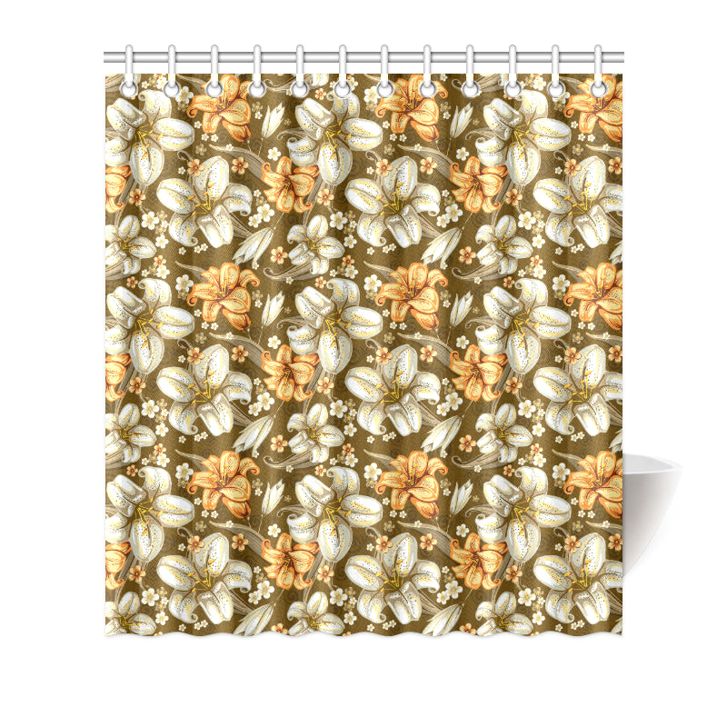 Lily Pattern Print Design 01 Shower Curtain