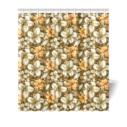 Lily Pattern Print Design 01 Shower Curtain