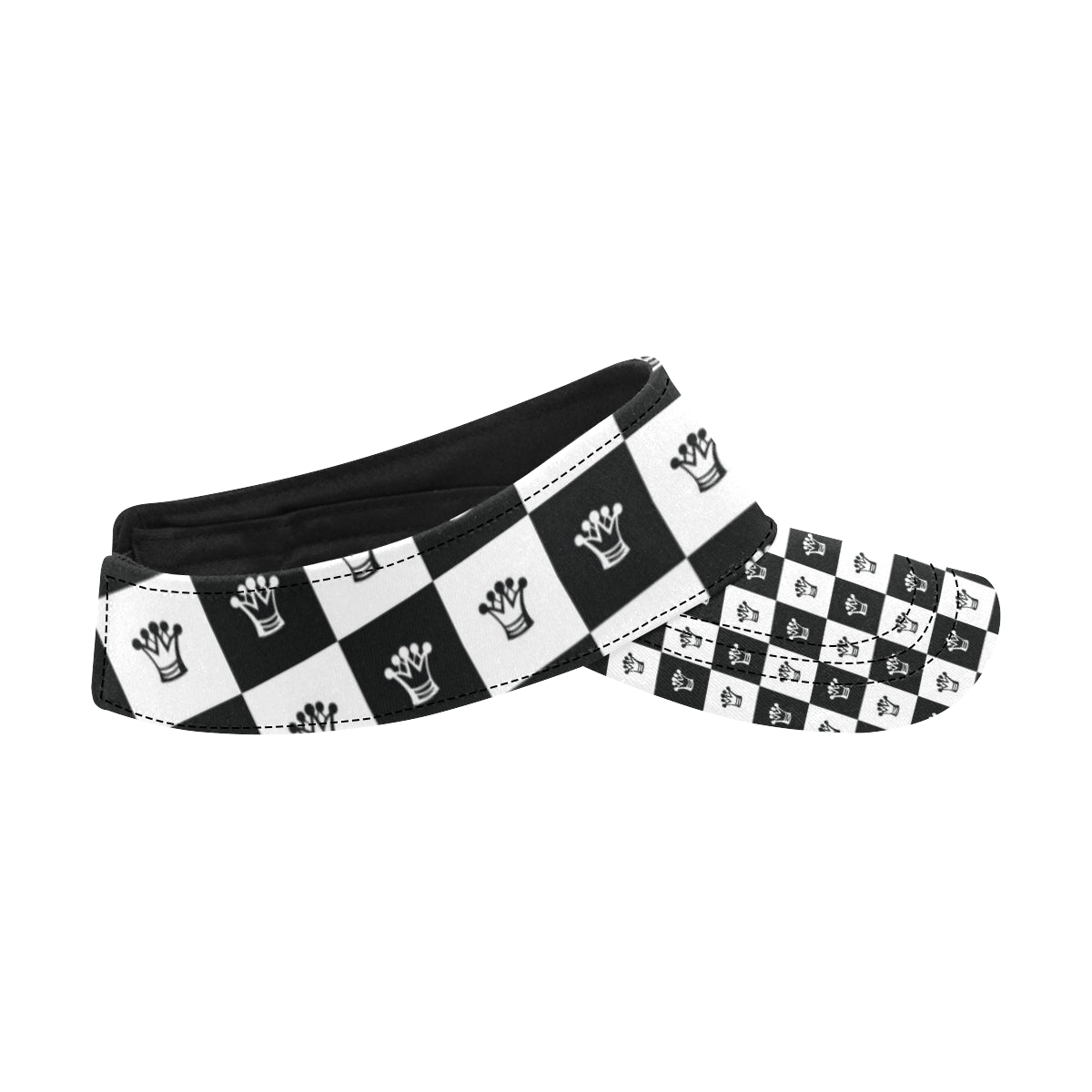 Checkered Flag Crown Pattern Unisex Sun Visor