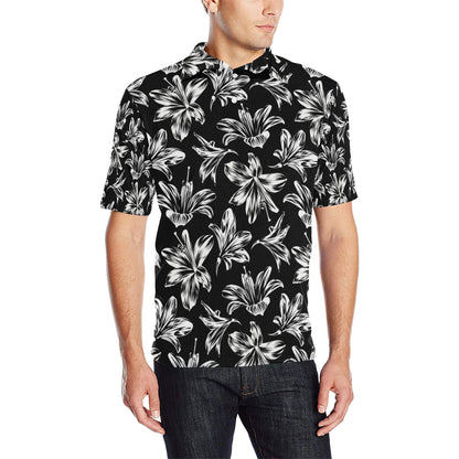 Amaryllis Pattern Print Design AL04 Men Polo Shirt