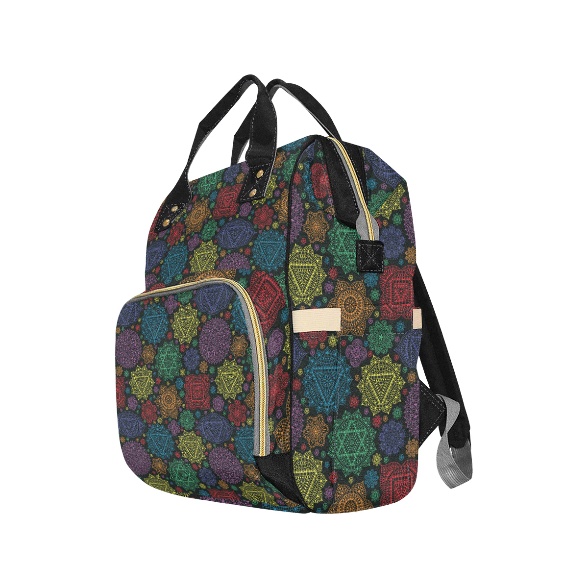 Chakra Mandala Print Pattern Diaper Bag Backpack