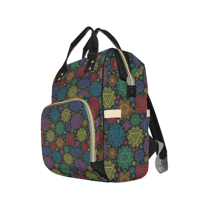 Chakra Mandala Print Pattern Diaper Bag Backpack