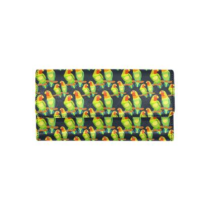 Lovebird Pattern Print Design 01 Women's Trifold Wallet