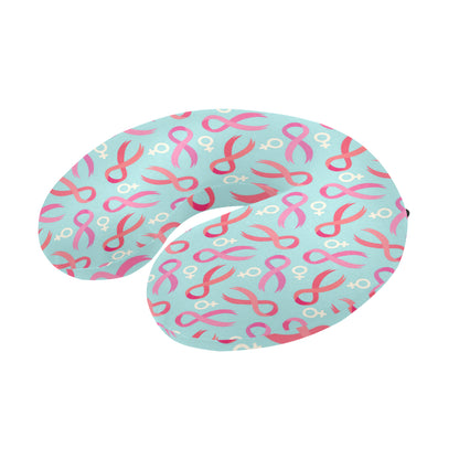 Breast cancer Pattern Print Design 03 U-Shaped Travel Neck Pillow