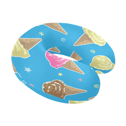Ice Cream Pattern Print Design 01 U-Shaped Travel Neck Pillow