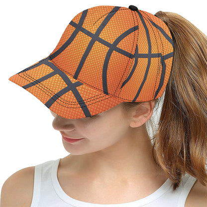 Basketball Texture Print Pattern Snapback Cap