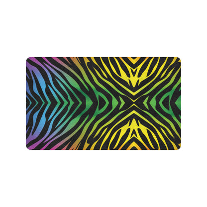 Rainbow Zebra Themed Print Rubber Doormat