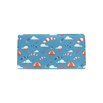 Skydiving Pattern Print Design 03 Women's Trifold Wallet