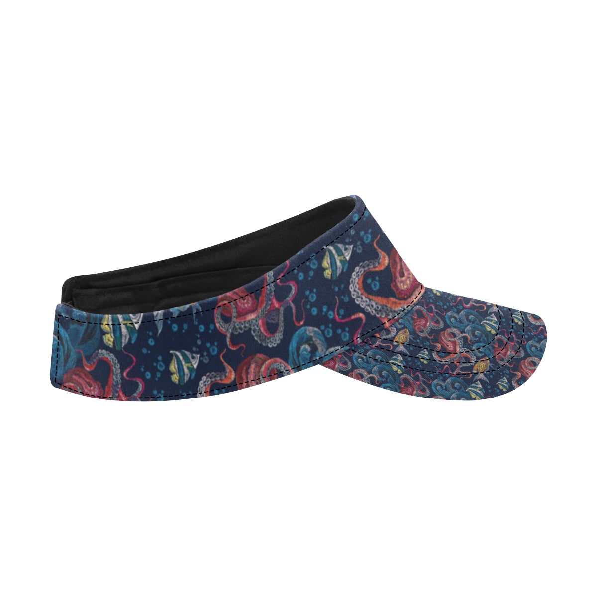 Octopus Deep Sea Print Themed Unisex Sun Visor