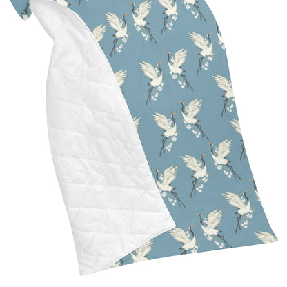 Crane Pattern Print Design 05 Premium Quilt