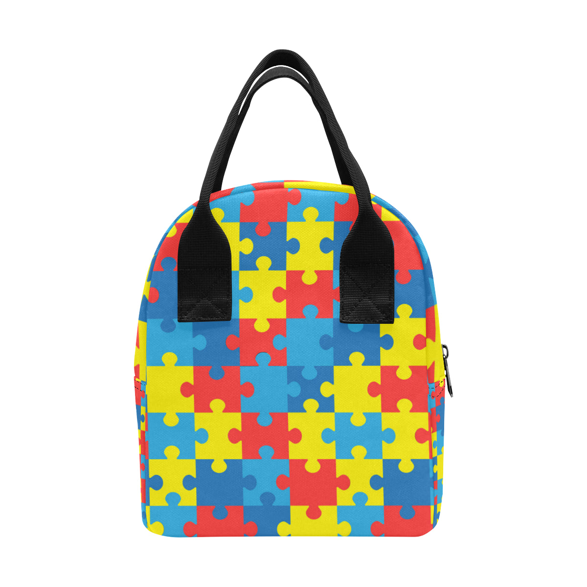 Autism Awareness Puzzles Design Print Insulated Lunch Bag