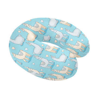 Alpaca Pattern Print Design 06 U-Shaped Travel Neck Pillow