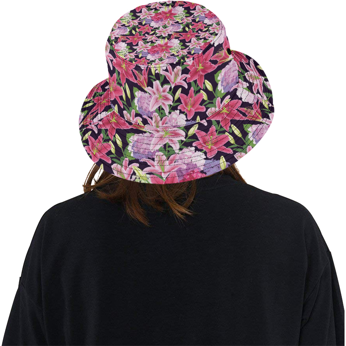 Lily Pattern Print Design LY017 Unisex Bucket Hat