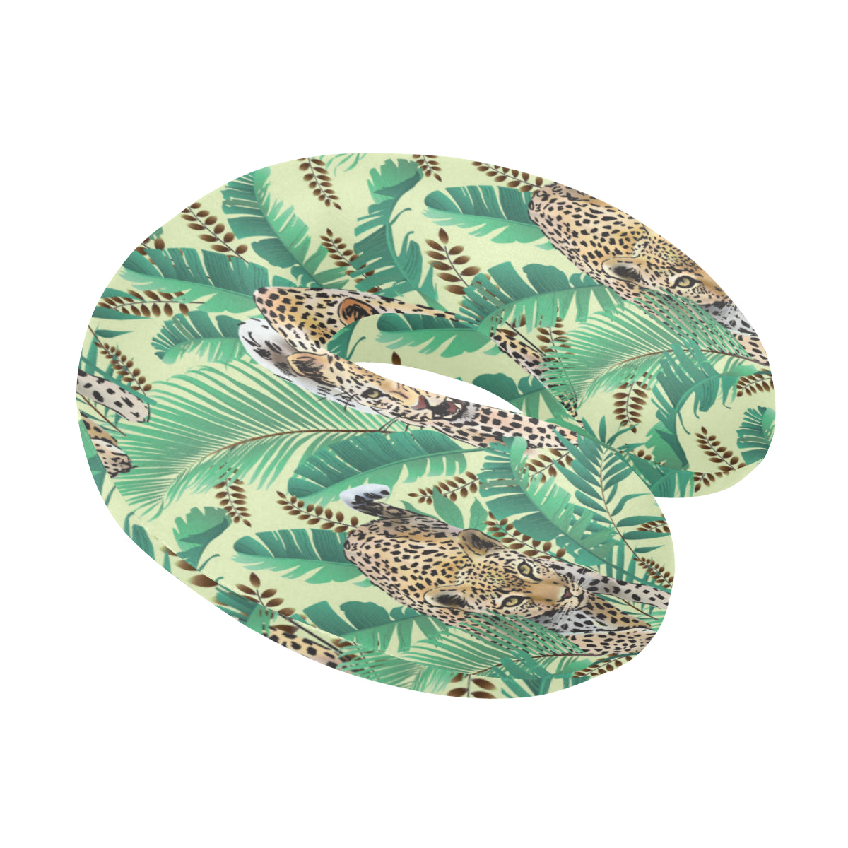 Leopard Pattern Print Design 03 U-Shaped Travel Neck Pillow