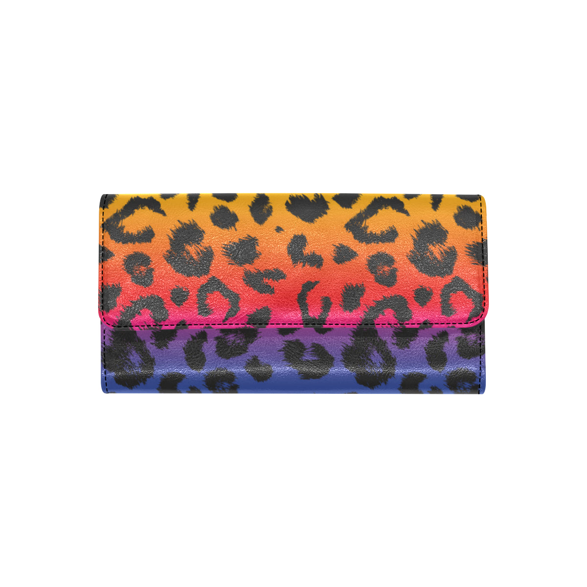 Rainbow Leopard Pattern Print Design A01 Women's Trifold Wallet