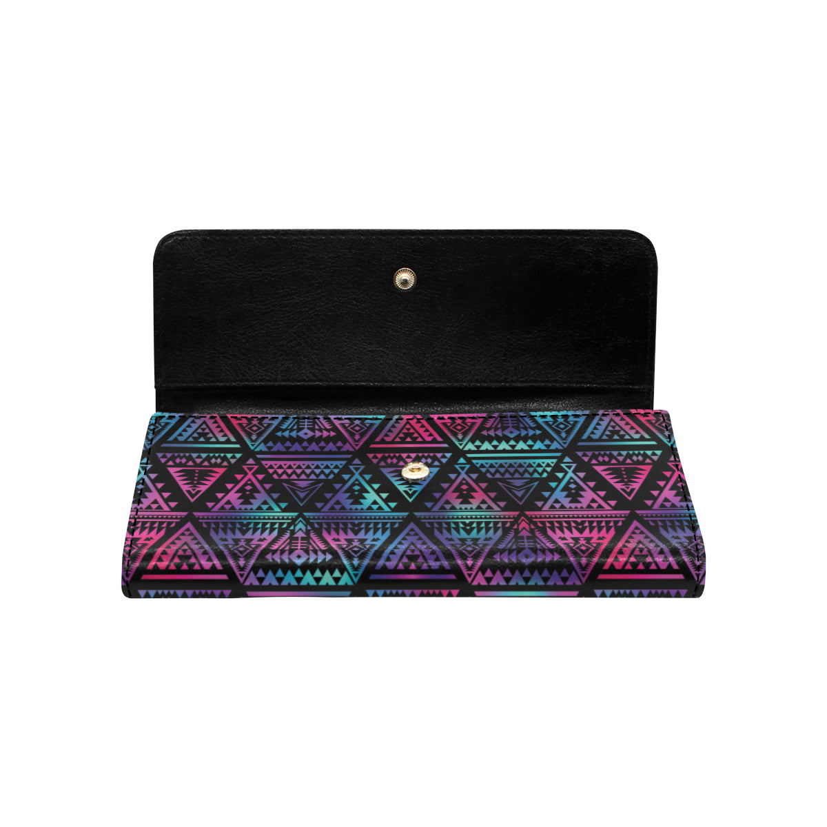 Tribal aztec Dark Multicolor Women's Trifold Wallet