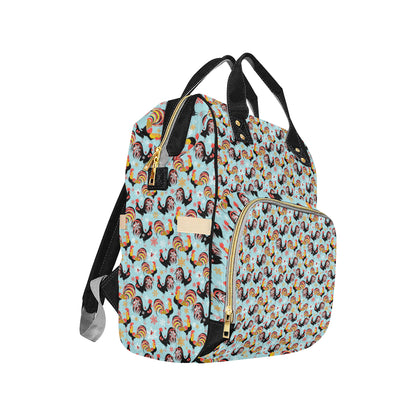 Rooster Themed Design Diaper Bag Backpack
