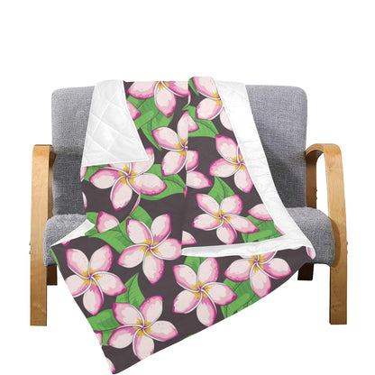 Pink Plumeria Pattern Print Design PM019 Premium Quilt