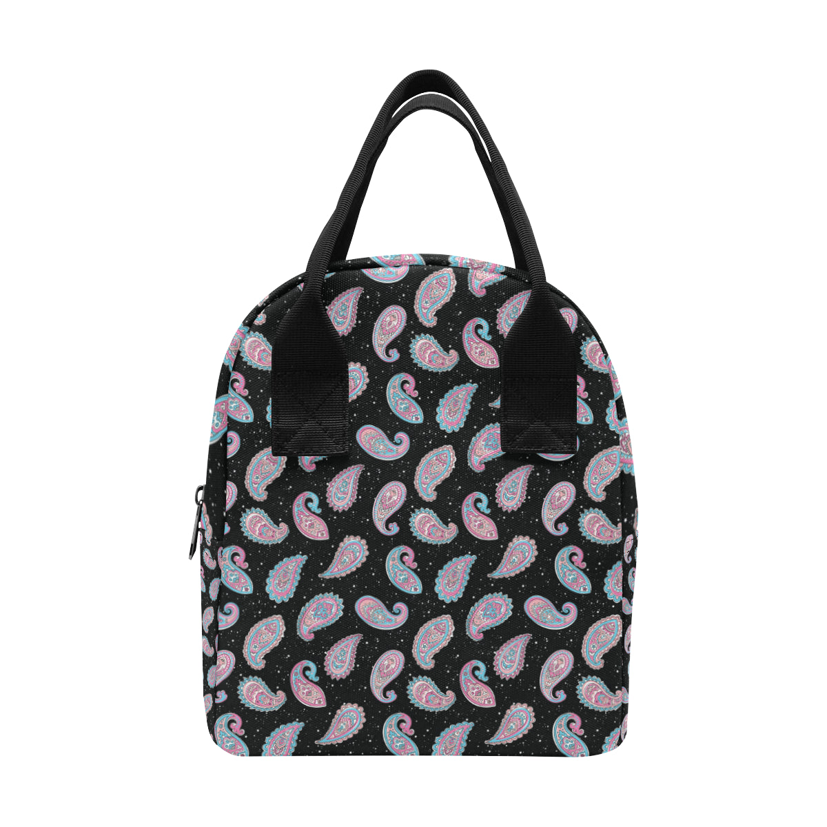 Paisley Pink Design Mandala Print Insulated Lunch Bag