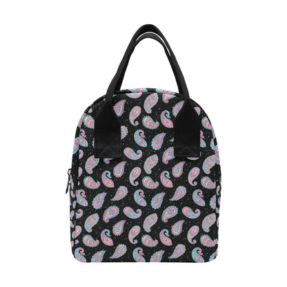 Paisley Pink Design Mandala Print Insulated Lunch Bag