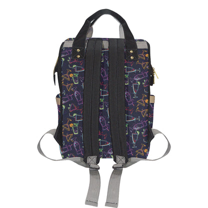 Cocktail Pattern Print Design 04 Diaper Bag Backpack