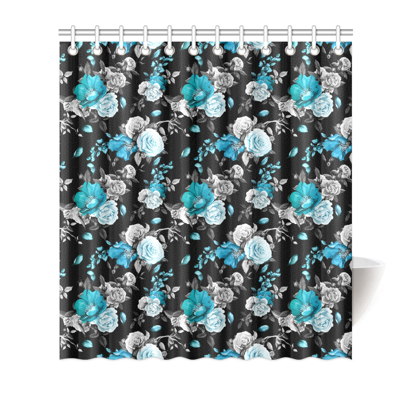 Rose Pattern Print Design A02 Shower Curtain