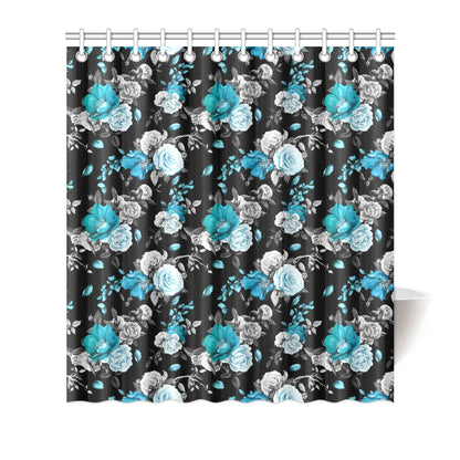 Rose Pattern Print Design A02 Shower Curtain