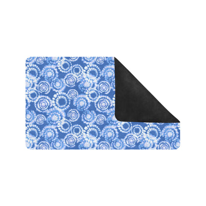 Tie Dye Blue Design Print Rubber Doormat