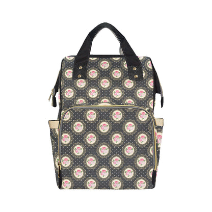 Rose Pattern Print Design RO015 Diaper Bag Backpack
