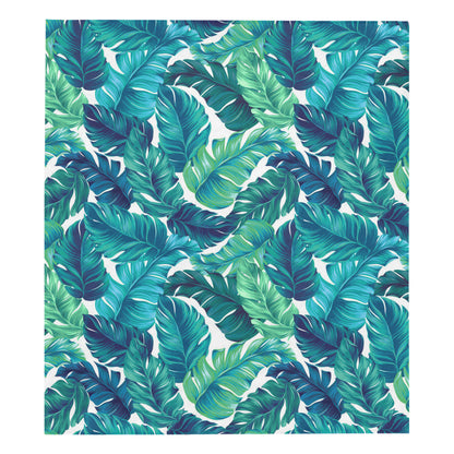 Brightness Tropical Palm Leaves Premium Quilt
