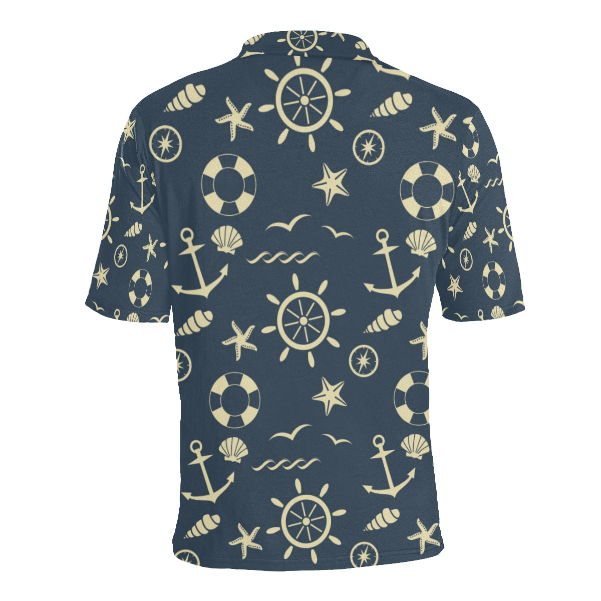 Nautical Pattern Print Design A01 Men Polo Shirt