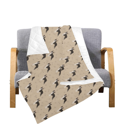 Boston Terrier Pattern Print Design 02 Premium Quilt