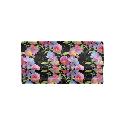 Peony Pattern Print Design PE012 Women's Trifold Wallet