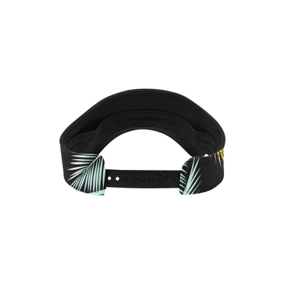 Gold Glitter Cyan Tropical Palm Leaves Unisex Sun Visor