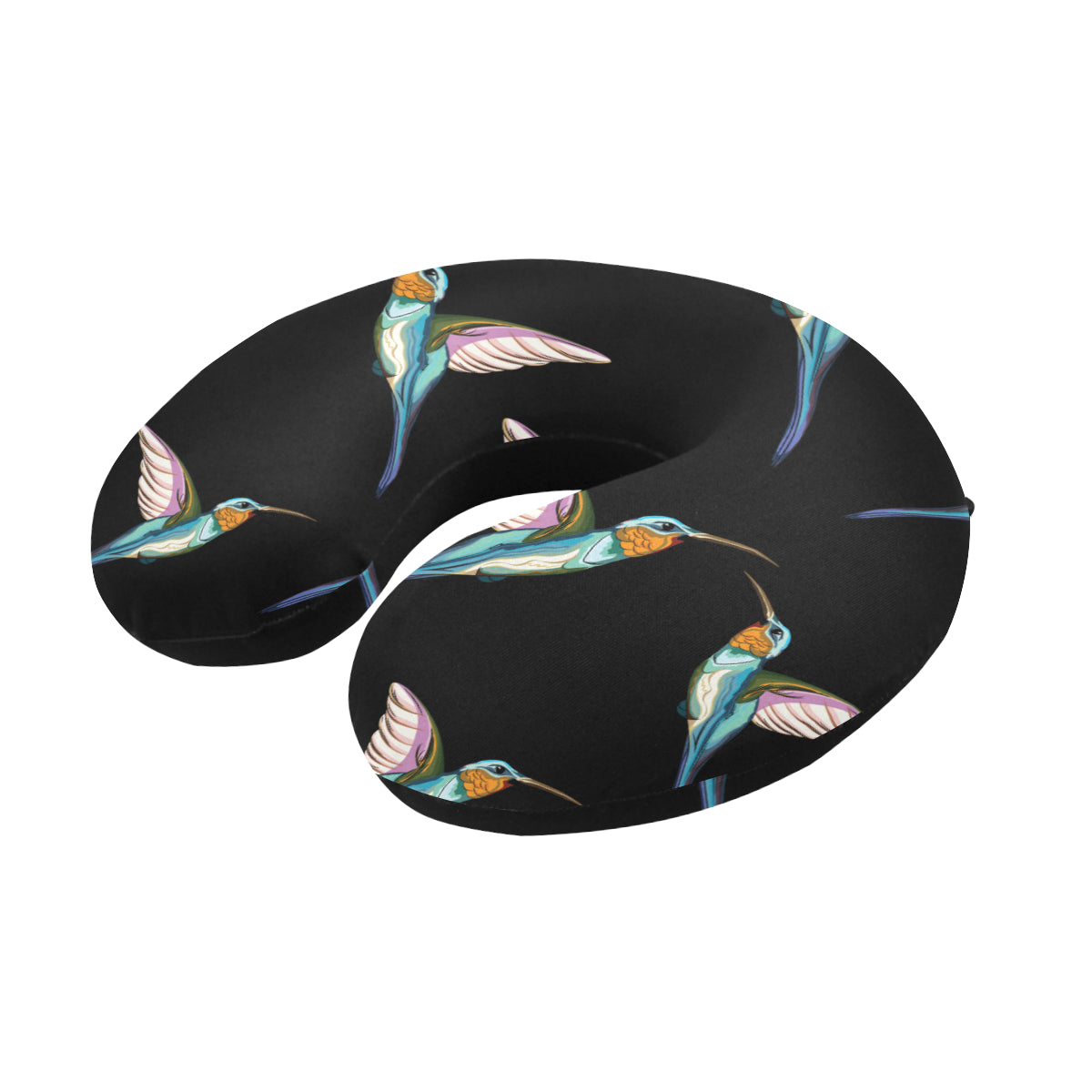 Hummingbird Pattern Print Design 06 U-Shaped Travel Neck Pillow
