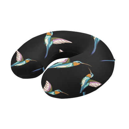 Hummingbird Pattern Print Design 06 U-Shaped Travel Neck Pillow