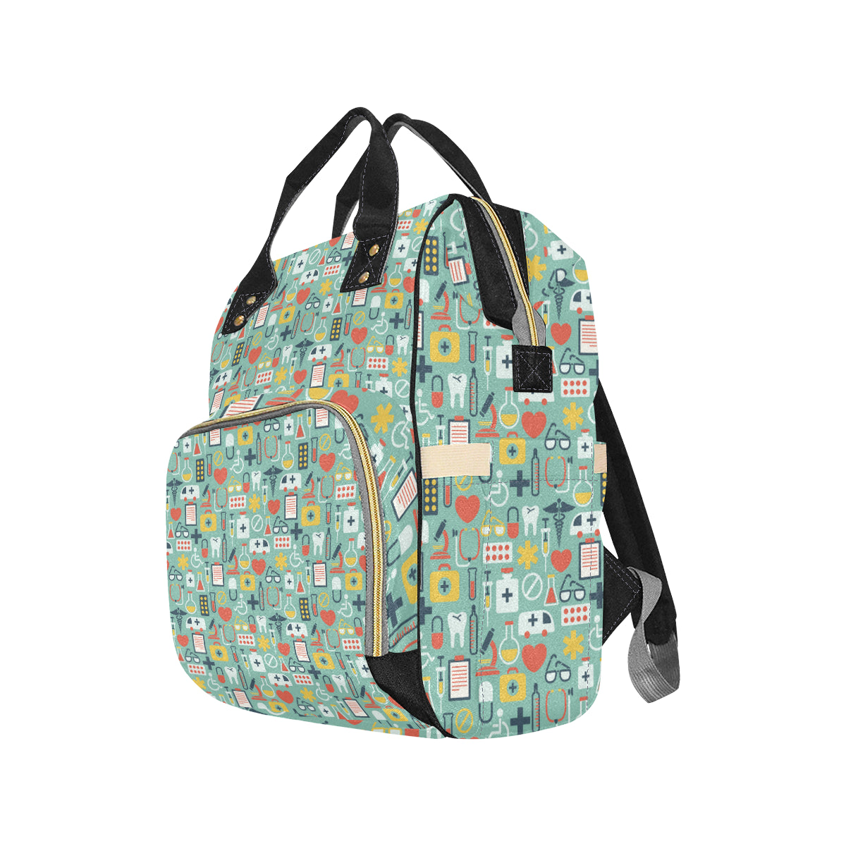 Medical Pattern Print Design 02 Diaper Bag Backpack
