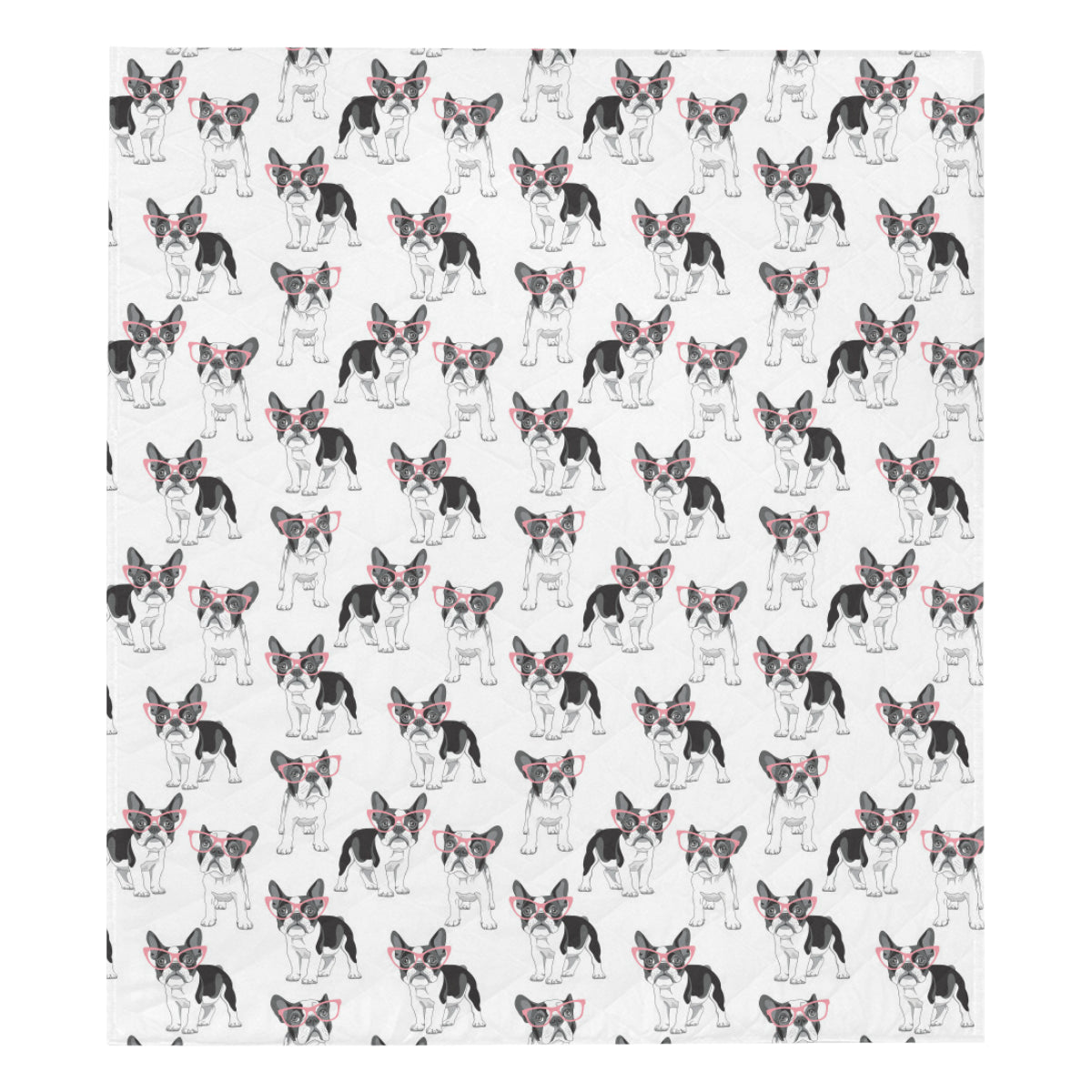 Boston Terrier Pattern Print Design 03 Premium Quilt