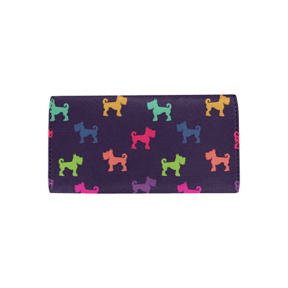 Schnauzers Pattern Print Design A05 Women's Trifold Wallet