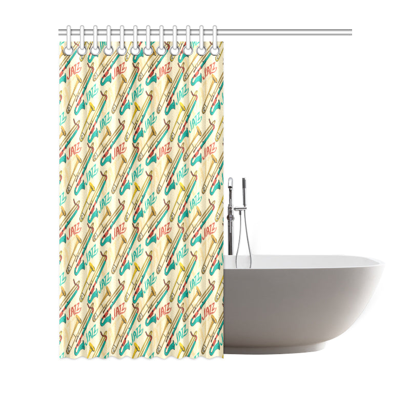 Trombone Pattern Print Design 03 Shower Curtain