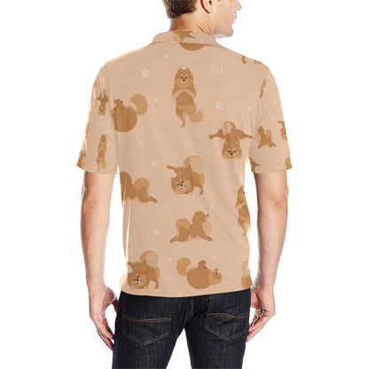 Pomeranians Pattern Print Design A06 Men Polo Shirt