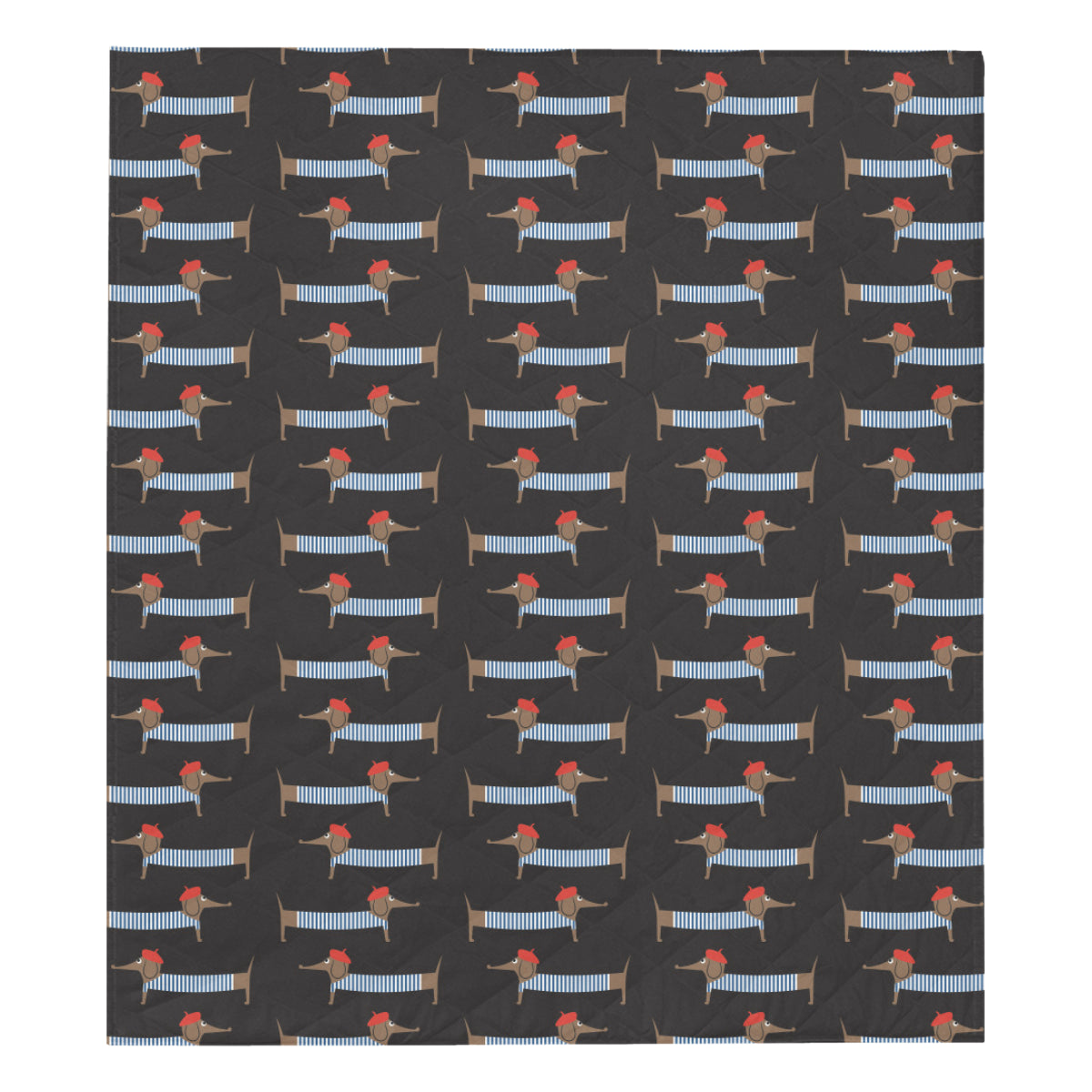 Dachshund Pattern Print Design 04 Premium Quilt