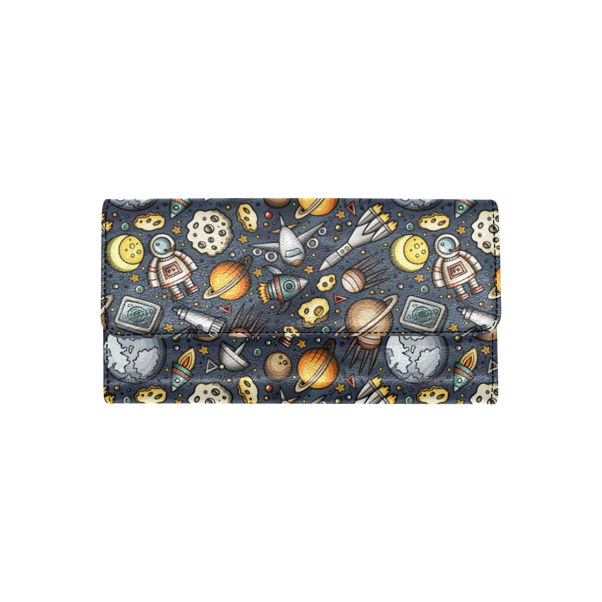 Space Pattern Print Women's Trifold Wallet