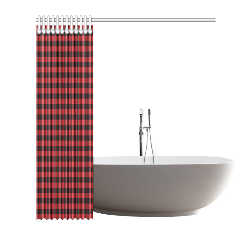 Red Black Buffalo Tartan Plaid Pattern Shower Curtain