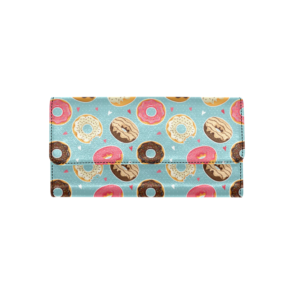 Donut Pattern Print Design DN04 Women's Trifold Wallet