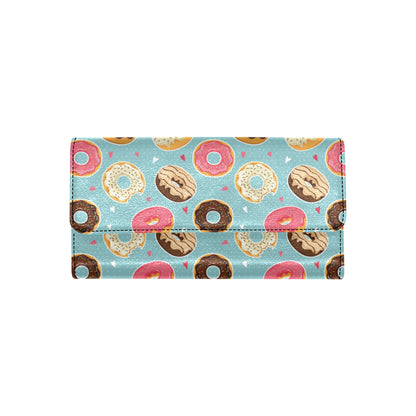 Donut Pattern Print Design DN04 Women's Trifold Wallet