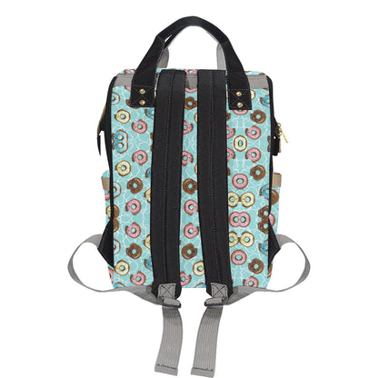 Emoji Donut Print Pattern Diaper Bag Backpack