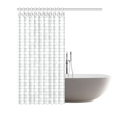 Brick White Pattern Print Design 03 Shower Curtain